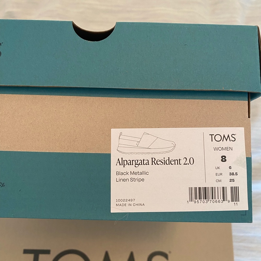 TOMS Black Knit Slip-On Sneakers with White Sole - Picture 10 of 10